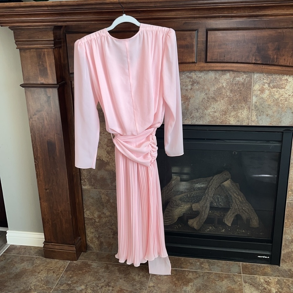 Light pink vintage dress balletcore feminine coquette fairy whimsical size 10 - Picture 7 of 11